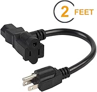 Vista 2 de Cable de alimentación Nema 5-15P macho a C13/Nema 5-15R, UL CUL SJT 14AWG 3C, repuesto para Daisy Chain Pro Audio DJ, etc