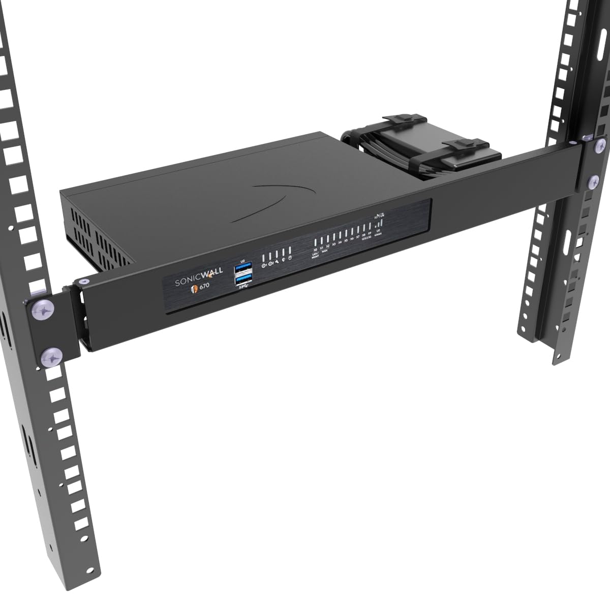 Mini-Rack-Montage-Set für SonicWall Firewall TZ570 TZ670 oder ähnliche Geräte - 1U aufklappbares Server-Rackregal in einem 48,3 cm (19 Zoll) Rack (RM-SON670)