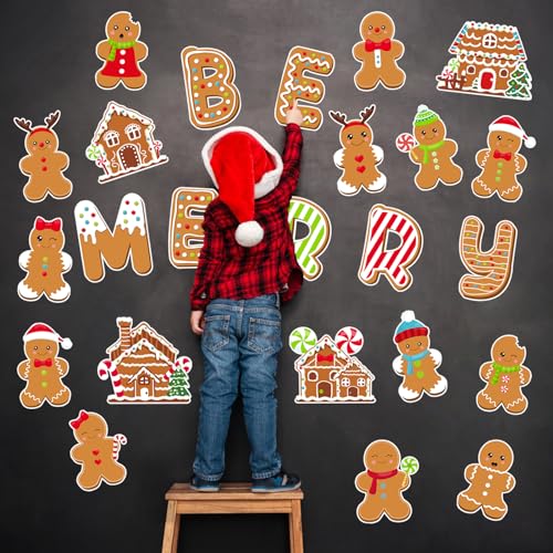kapitomanio 41 peças recortes de pão de gengibre de inverno, boneco de gengibre, papel de boletim, d
