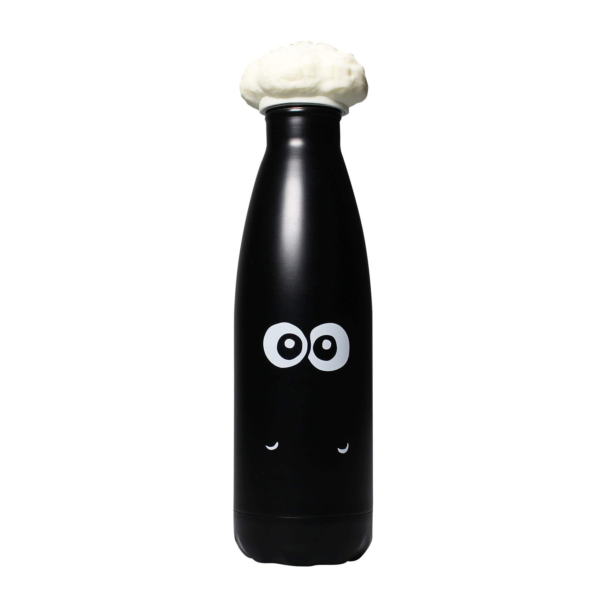 Wallace & Gromit Black Half Moon Bay Shaun The Sheep Shaped Water Bottle | 3D Insulated Stainless Steel Flask | Large 500Ml Capacity | Official Aardman Animation Merchandise | Novelty Collectible Gift