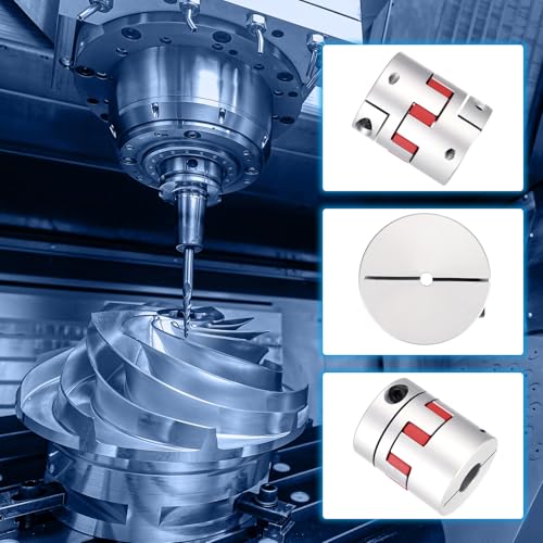 QUARKZMAN Flexible Wellenkupplung 6mm bis 12mm Aluminium Pflaumekupplung L50 x D40mm Klauenkupplung Spinne Wellenverbinder für 3D Drucker DIY CNC Maschine Schrittmotor