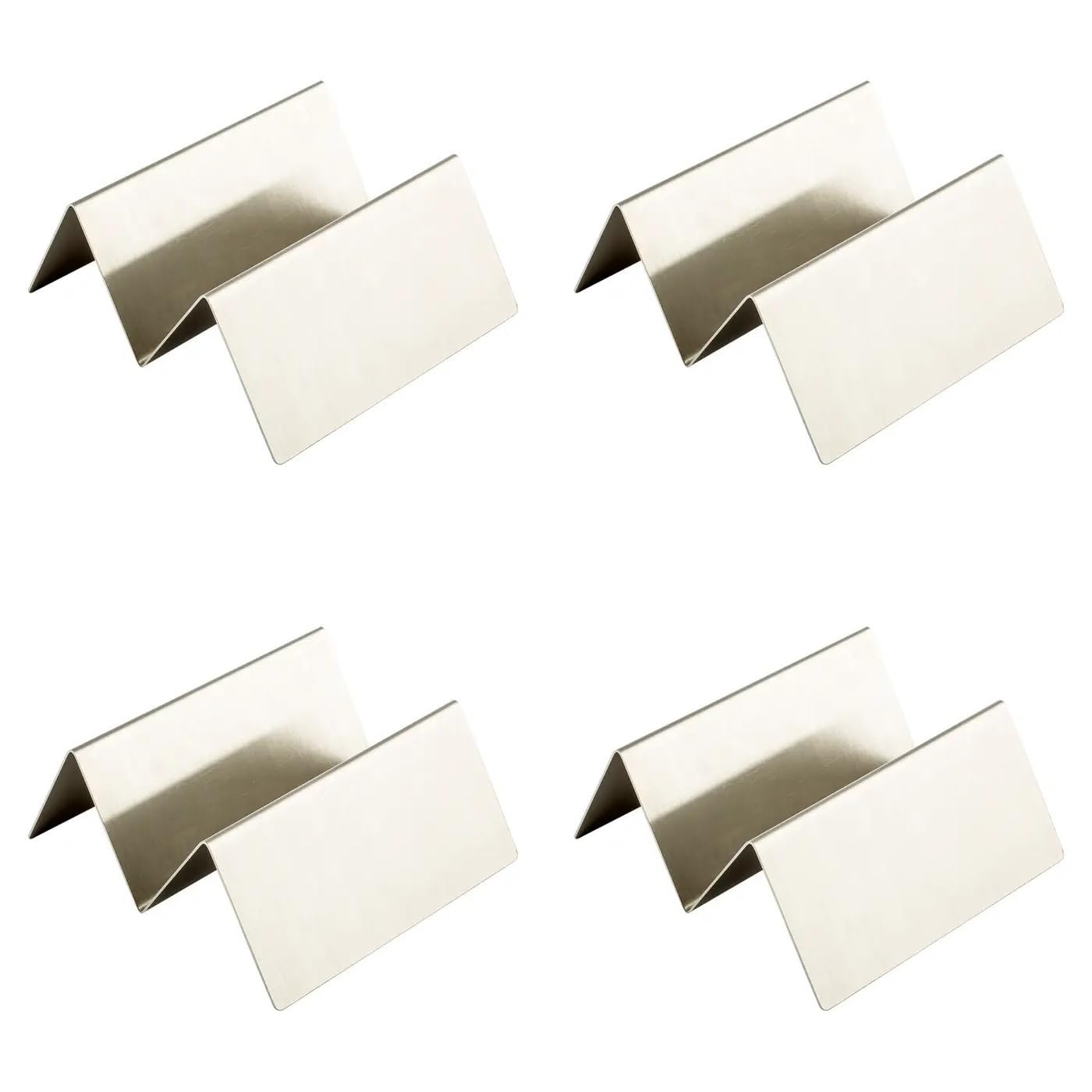 finality Stainless Steel Taco Holder Tray - Perfect Taco Stand and Shell Holder for Taco Lovers,1/2, Silver Color (Small, Pack of 4)