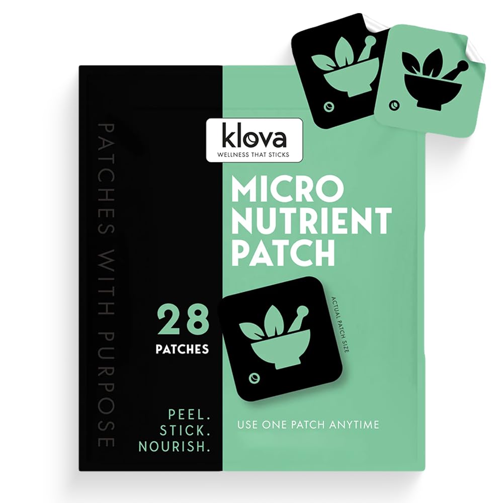 Klova Micronutrient Patches for Energy &amp; Relaxation | Easy-Apply, Time-Release Formula with Herbal Extracts