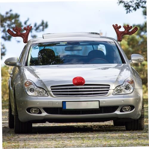 Astas de reno para autos Zerodeko con decoración exterior festiva 5