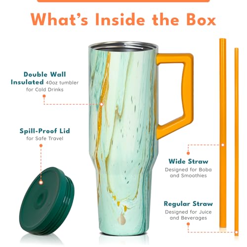 Image of Elemental Spill Proof 40oz Insulated Tumbler with Handle & Straw Travel Mug