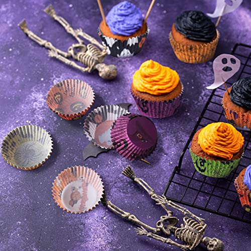 600 Pack Halloween Cupcake Liners Halloween Muffin Liners Pumpkin Baking Cups Disposable Colorful Baking Cupcake Paper Halloween Party Decoration(Fresh Style) #TOP5
