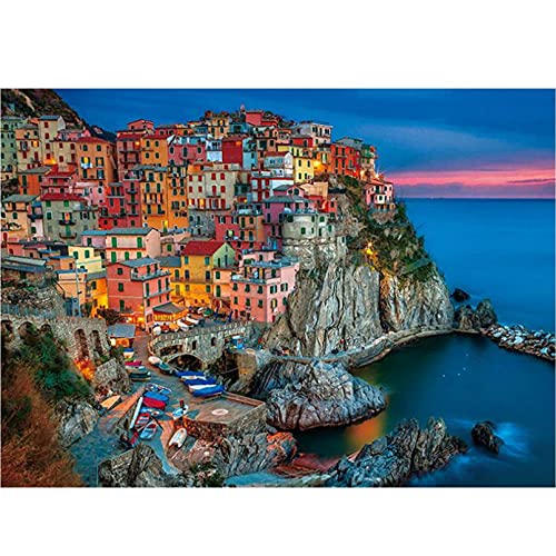 AM ANNA 1000 Pieces Cinque Terre Jigsaw Puzzles Challenge Game for Adults and Kids