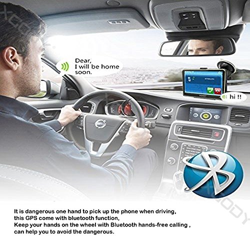 Xgody 560 Bluetooth-GPS-Navigationssystem, 12,7 cm (5 Zoll) Navigationsgerät, Touchscreen, integrierter 8 GB 128 MB RAM, FM, MP3, MP4, lebenslange Karten-Navigator mit Sonnenschutz (560BT+SC) – Bild 3