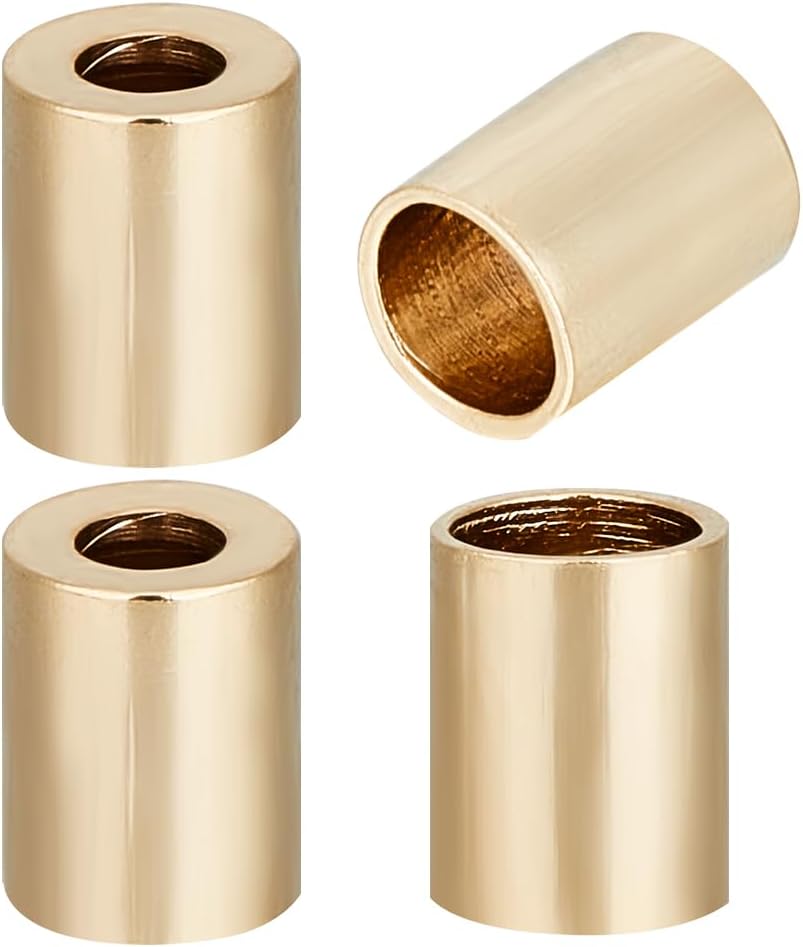 CREATCABIN 60pcs 6 Styles Cord End 24K Plated Brass End Caps Column Cord Caps Terminators Fasteners End Tip Bead Caps for Necklaces Bracelets Jewelry Making 2mm 2.5mm 4mm-Silver Gold