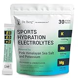 Dr. Berg Sports Hydration Electrolytes Powder w/More Salt (Pink Himalayan) - 30 Keto Electrolytes Powder Packets w/a Delicious Salty Raspberry & Lemon Flavor - Includes 1,000mg of Potassium