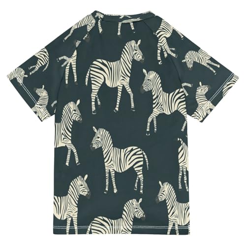 Kids Swimsuit Zebra Horse Animal Cute Sunscreen T-Shirts Swimwear Sets UPF 50+2