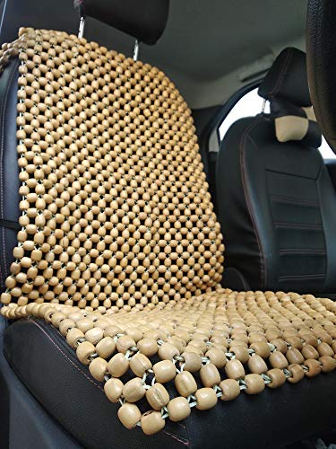 Image of Q1 Beads XXLBeige Wooden Car Beaded Seat Cover Cushion Suitable for All The Cars & SUVs, Office Chair, Home Chair (Universal Fit, 1 Pack)