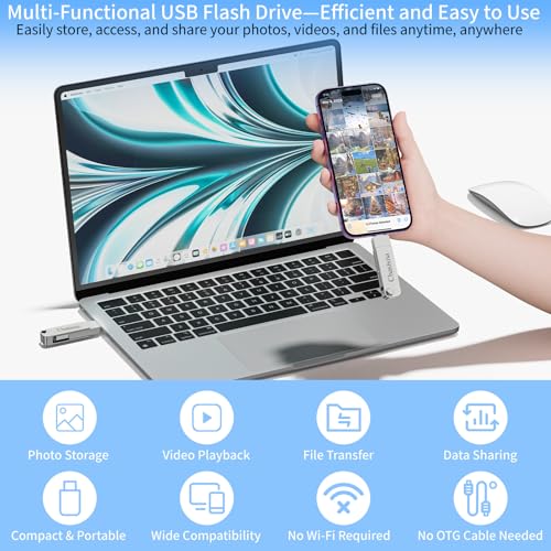 Clé USB iPhone 128 Go 3-en-1 avec connecteur Type C et iOS pour PC et Android