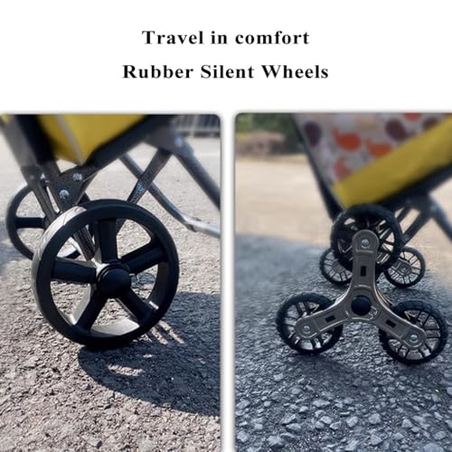 2 In 1 Einkaufstrolley Klappbar Einkaufswagen Klappbar Einkaufsroller Mit Rädern, Tragfähige Sackkarre Mit Wasserdichter Tasche Für Einkauf, Camping, Garten(/Red) – Bild 6