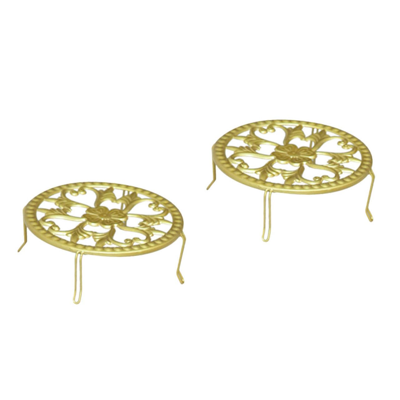 Supports pour pots de fleurs ifundom stables en métal, lot de 2 rehausseurs de plantes durables