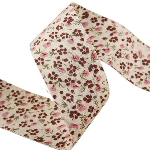 Cinta floral beige de 38mm para envolver ramos de novia y manualidades textiles hechas a mano