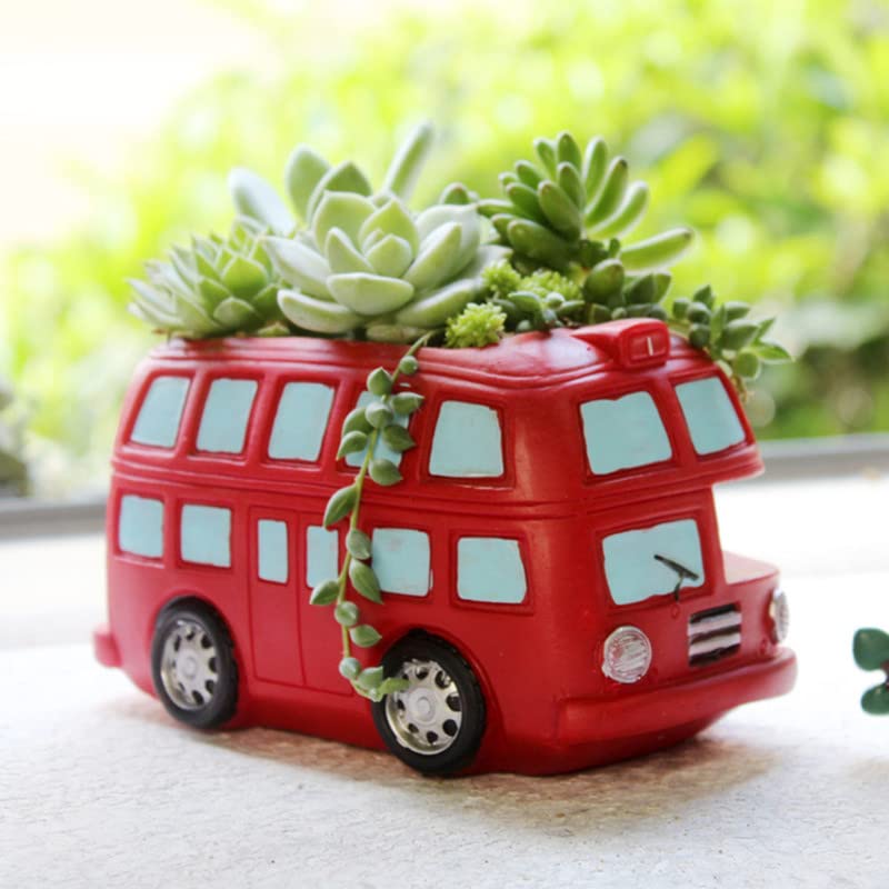 Red Bus Resin Flower Pot Succulent Home Decor Cute Planters (B0C6TSPM4G) Amazon Price History, Amazon Price Tracker