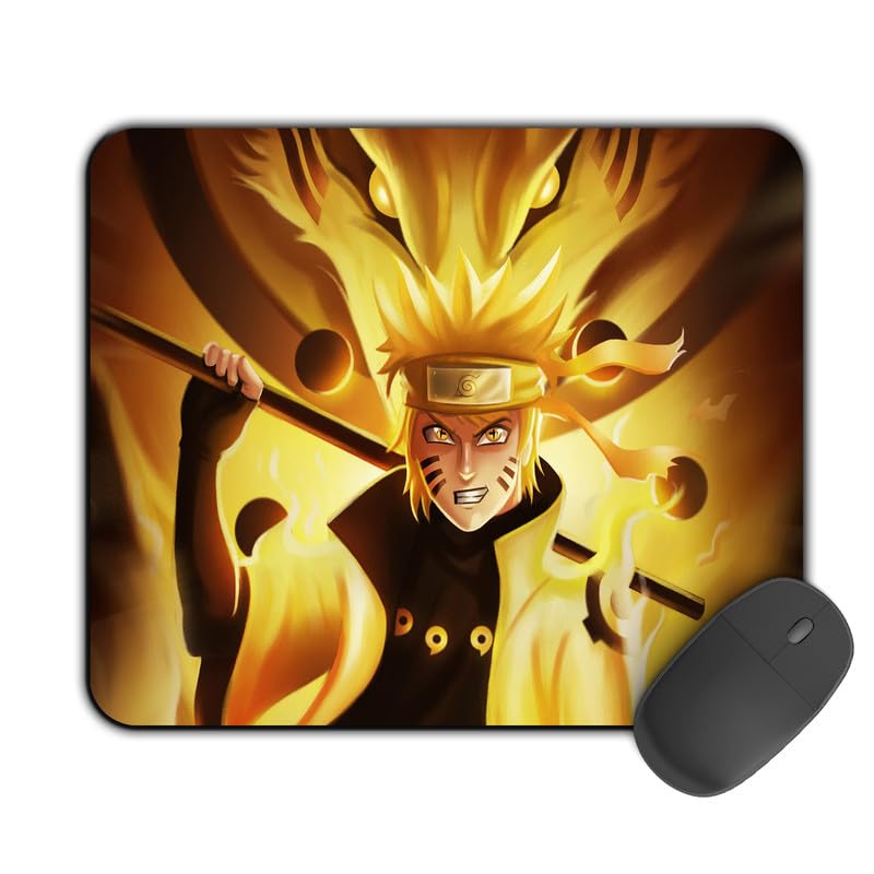 Image of Kirmada Gaming Mouse Pad - Naruto Nine Taile Beast (Naruto) Non-Slip Rubber Base - Durable, Smooth Surface, Ergonomic Design, Easy to Clean -Small Size for Mackbook,Laptop,Desktop