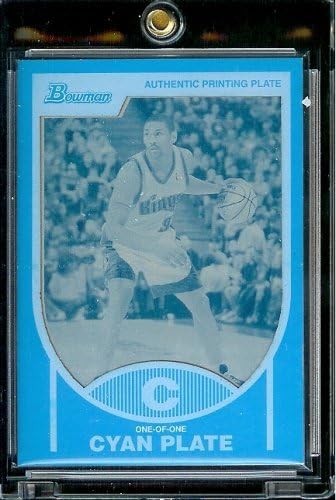 2007 08 Bowman Ron Artest Cyan Printing Plate 1/1 Sacremento Kings Case