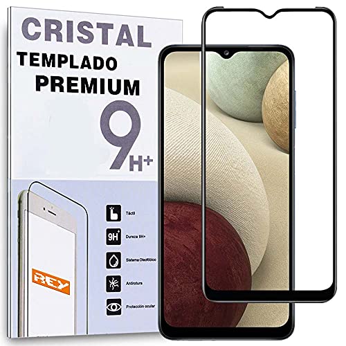 REY Verre Trempé 3D pour Samsung Galaxy A12 - Galaxy M12, Noir, Protecteur d'écran qualité supérieure, Protection Complète, 3D, 4D, 5D