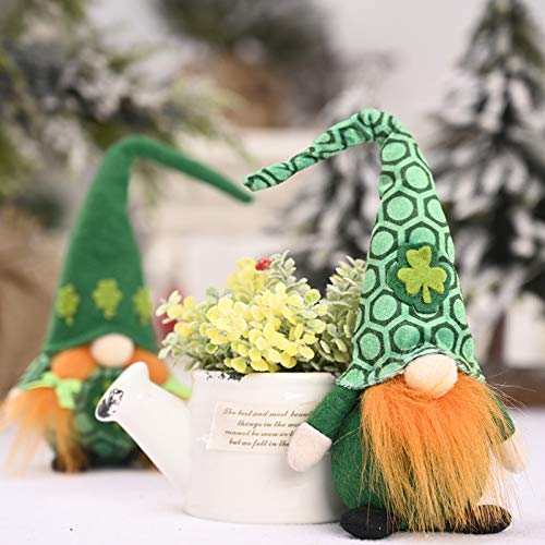 image for Vicetion 2 Pcs Green Gnomes St. Patricks Day Leprechaun Swedish Gnome 