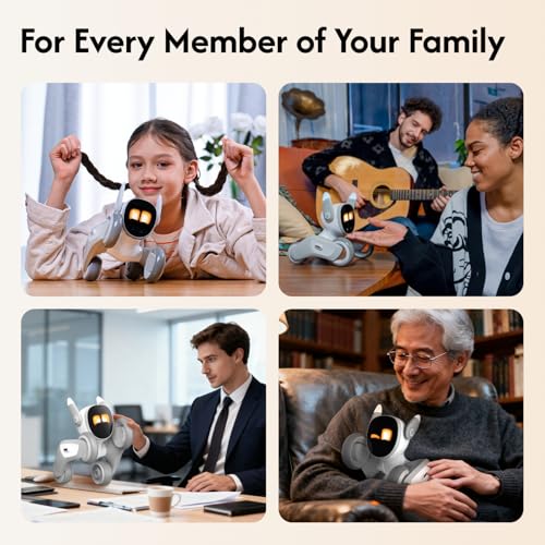 robot pet dog chatgpt-4o smart ai-powered companion voice amp gesture control real-time interaction robotics toys for kids home monitoring - includes charging dock