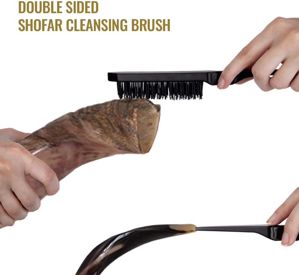 Kosher Kudu Shofar Horn from Israel 24”-28”–Traditional Half Polished Kudu Shofar Includes Carrying Bag, Brush, Anti Odor Spray and Blowing Guide - Holy Easy Blowing Ancient Jewish Musical Instrument : Musical Instruments