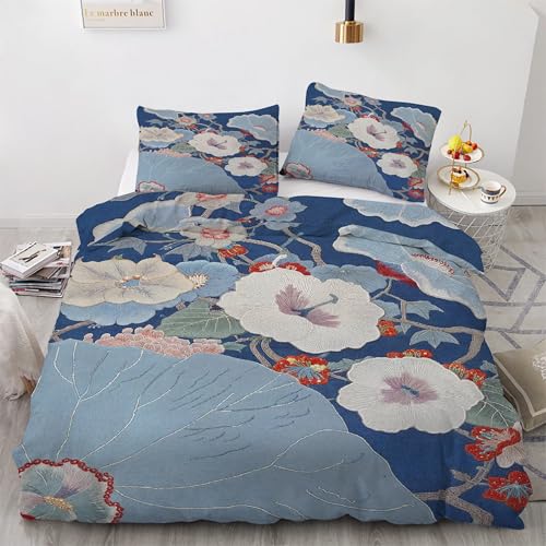 Housse de couette 160x200 anti-plis en microfibre douce avec zip pour lit double - 2