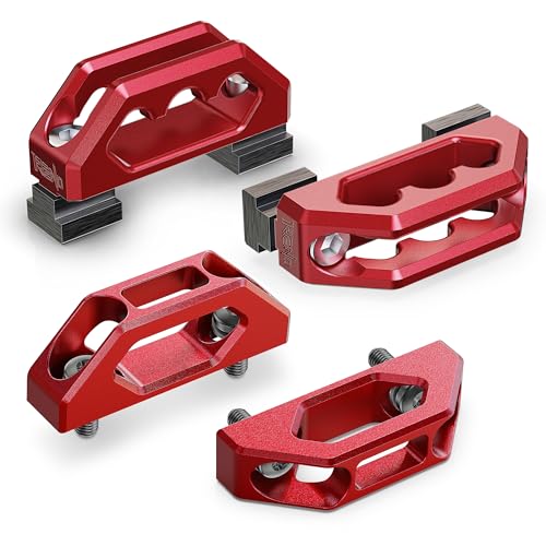 Image of RENO Aluminum Tie Down Anchors Combo, 2Pcs Bed Rail Cleat + 2Pcs Tie Down Hook Compatible with Tundra /Tacoma Truck, OEM PT278-35160 /35050-S1 /35100-S1 /35111 /35112 /PT785-35050-S1 /66312-0C010 (Red)