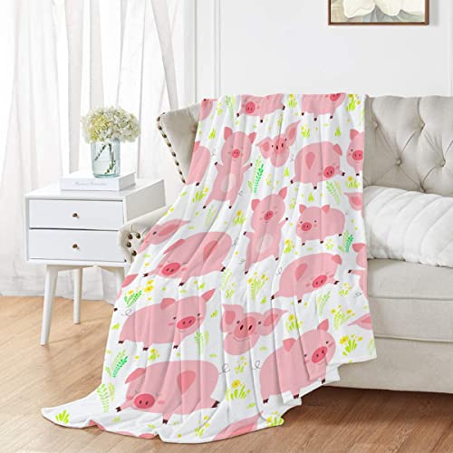 Just A Girl Who Loves Sloths Cute Animal Pink Pig Blanket Lightweight Flannel Cartoon Cute Throw Blankets Cozy Plush Microfiber All-Season For Bed/Couch/Sofa 60"X50" Medium For Teen #TOP1