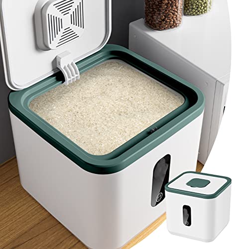 Gspmoly Airtight Rice Dispenser With Feeding Cup, Cover Rice Bucket For Cereal Grain Flour Rice Beans Pet Food Countertop Large Rice Storage Container With Lid Househ, Household Necessities #TOP4