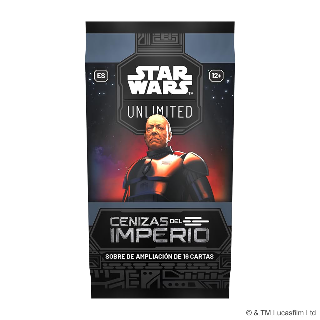 Asmodee FFG Star Wars Unlimited Sammelkartenspiel, Asche des Imperiums, 24 Umschläge mit 16 Karten, TCG ab 12 Jahren, für 2 Spieler, Spanisch