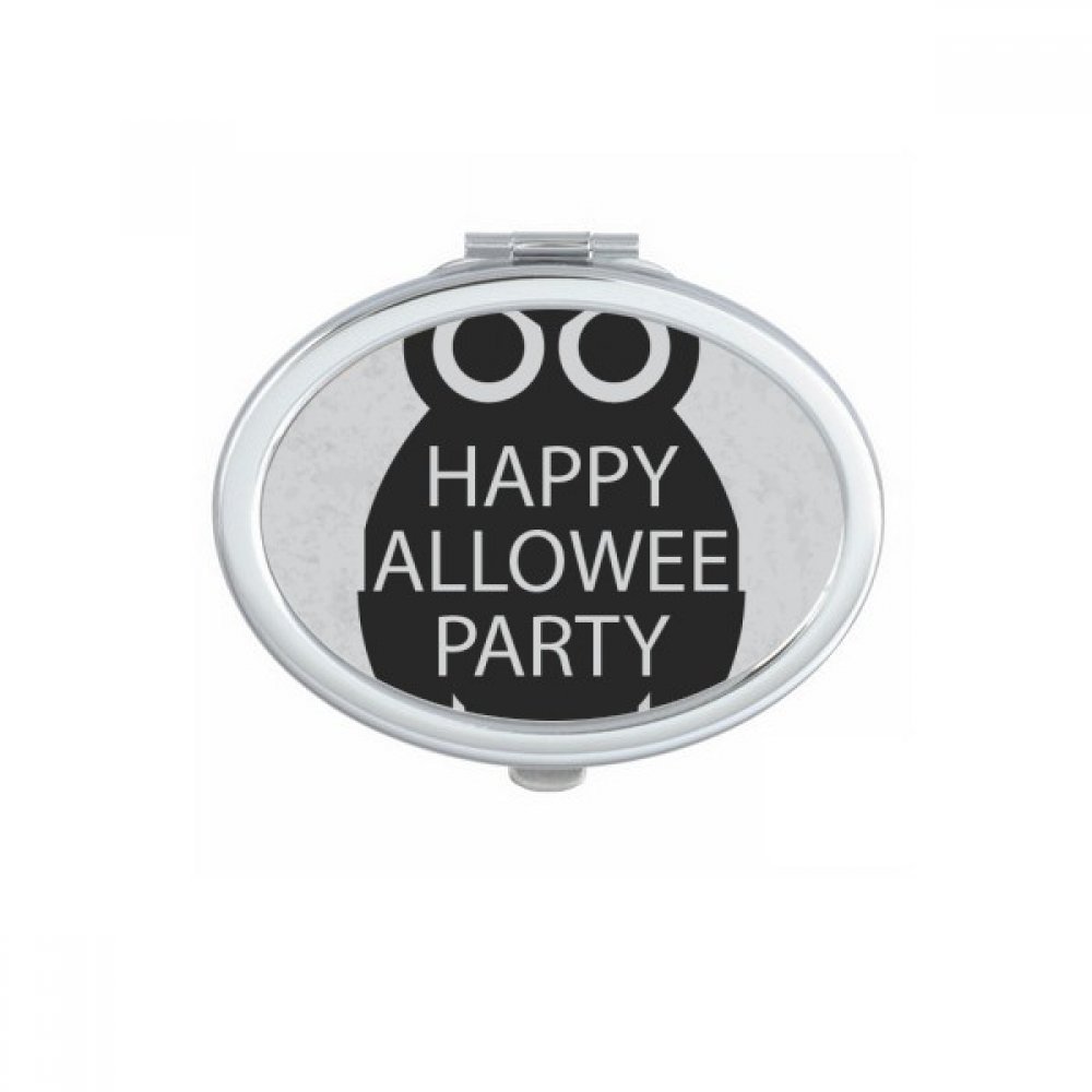 Miroir Halloween de Poche Crâne Ovale, Idéal pour les Retouches Maquillage en Voyage