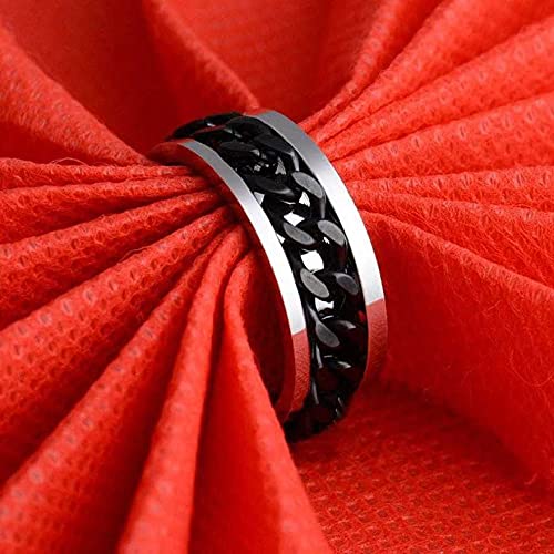 Image of MEENAZ Stainless Steel Stylish adjustable proposal Couple band thumb Silver Platinum Blue combo chain Finger Ring for Men Mens couples gents unisex Boys Boyfriend MEN RINGS-AM053