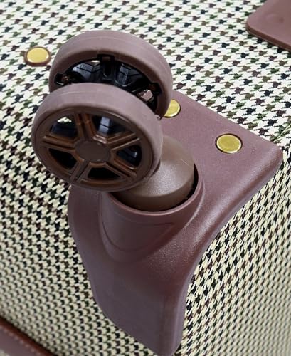 LONDON FOG Cambridge 15" 8-Wheel Under The Seat Bag, Olive Houndstooth, 15 inches3