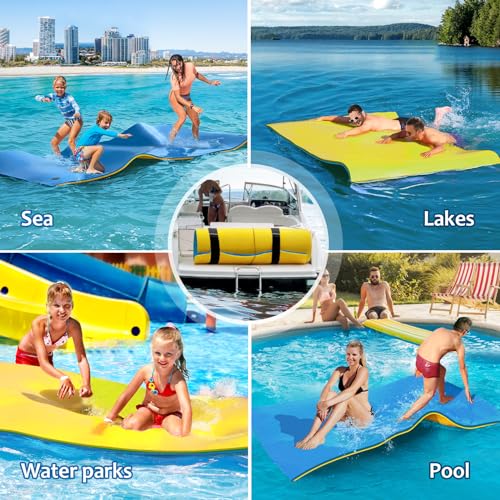 CTSC Floating Water Mat, 305 x 150cm Schwimmende Wassermatte, Wassermatt, reißfeste 3-lagigen XPE-Schaummatte, EIN toller Begleiter für Bootsfahrten und Poolspaß