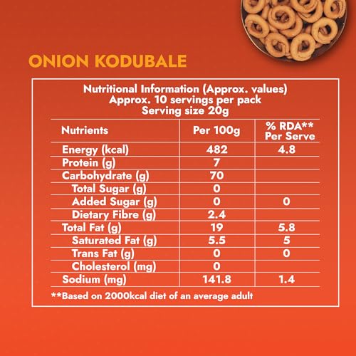 Image of Sweet Karam Coffee Onion Kodubale (Ring Murukku) - 200grams | No Maida, Palm Oil or Preservatives | Authentic South Indian Chakli Snack | Crispy Tea-Time Namkeen | Homemade & Flavorful Recipe