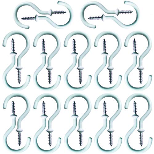 24 Pack 2.9 Inches Vinyl Coated Ceiling Hooks Plant Hooks Kitchen Hooks Light Hooks Great for Indoor Outdoor Hanging
