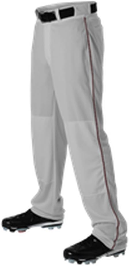Alleson Adult Baseball Pant with Braid Grey, Maroon 2X 605WLB 605WLB-GRMA-2X
