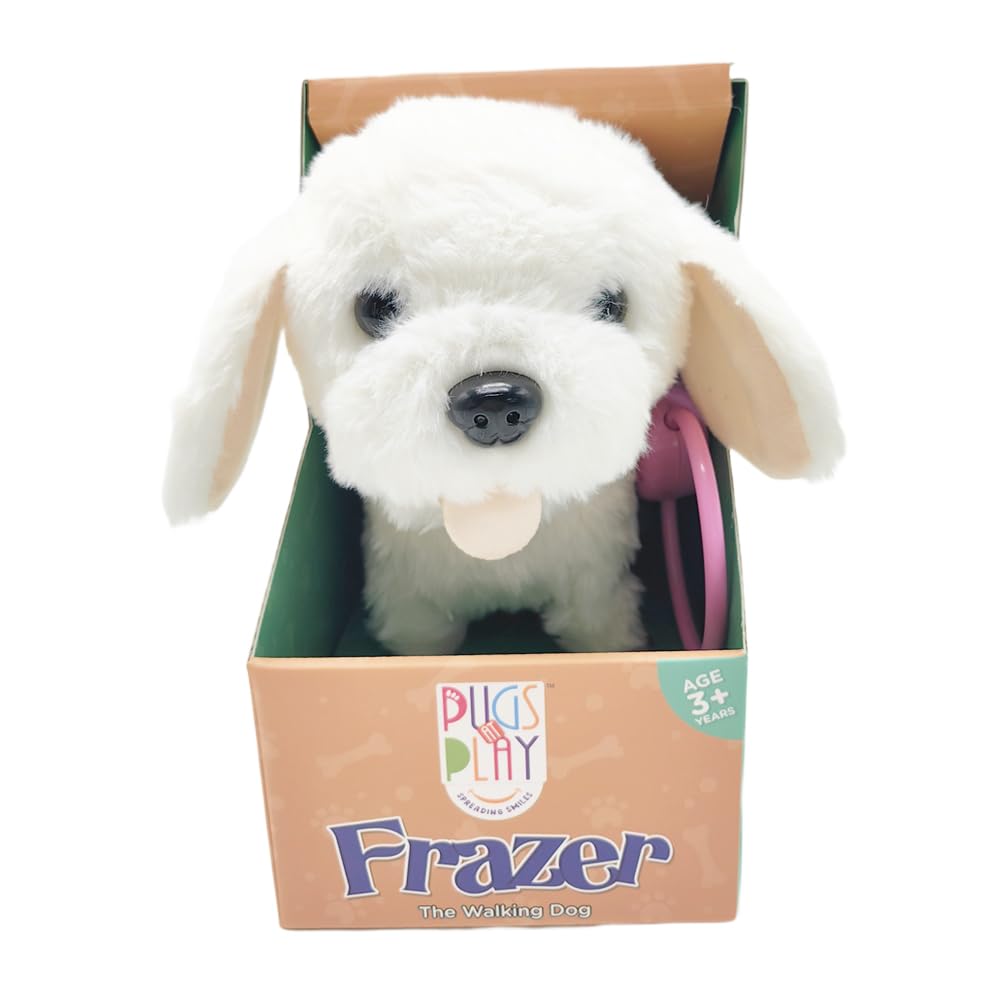 Pugs At Play Frazer Walking Dog With Hand Control And Color Box Interactive Plush Toy – Soft Electronic Animal That Moves and Makes Sounds, for Toddlers and Kids