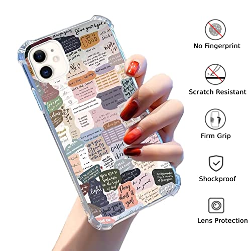 Bible Verses Aesthetic Case Compatible With Iphone 11, Cute Indie Christian Postive Quotes Case For Iphone 11 For Teens Men And Women, Trendy Cool Tpu Bumper Phone Case Cover #TOP1