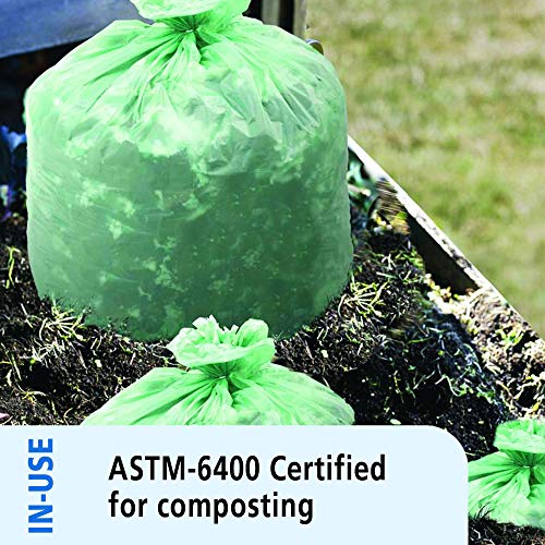 Stout by Envision Compostable Trash Bags, 32 Gallon 33" x 48", 50 Bags Per Case, ASTM6400, Green Bags, Made in America (E3348E85) by Stout - Image 5