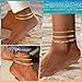 Gokeey 14k Gold Plated Ankle Bracelets for Women Layered Anklet Set Waterproof Paperclip Satellite Mirror Figaro Cuban Chain Beach Anklet Bracelet Jewelry Gifts Adjustable Size