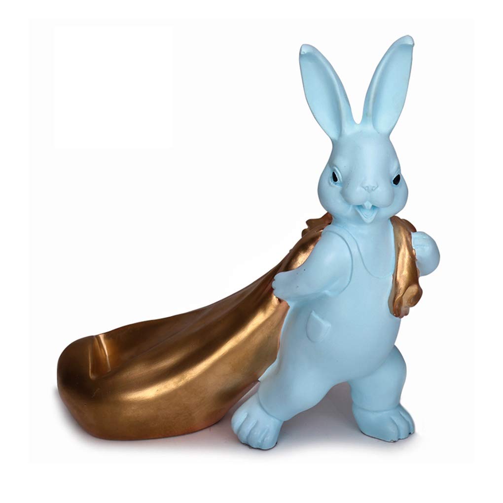 Wine Cabinet Decorations Rabbit Wine Frame Decorations Creative European Home Living Room Decorations (Color : Light blue)