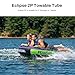 PEAKFLOW Towable Tube,Boat Tube,1-2 Rider Models,Tubes for Boating,PVC Liner and Full Nylon Cover,EVA Foam Pads and 4 Handles,Swift Connect Rapid Boston Valve, 54x54 Inches Inflated,Eclipse Series