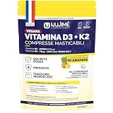 Vitamina D3 (2000 UI) + K2 (all-trans MK7, 75 µg) | 100% VEGAN | Ossa, Muscoli, Immunità | 90 compresse masticabili | Aroma naturale di ananas | Trattamento di 3 mesi | Prodotto in Francia