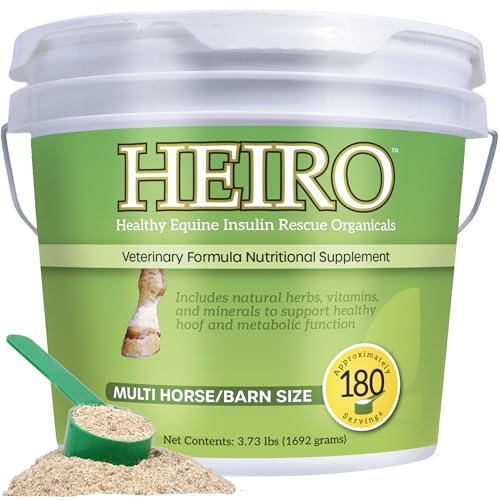 HEIRO Healthy Equine Insulin Rescue Nutritional Supplement for Horses, Natural Herbal Blend with Magnesium & Vitamin E, Supports Normal Metabolic Function & Hoof Comfort (180 Servings)