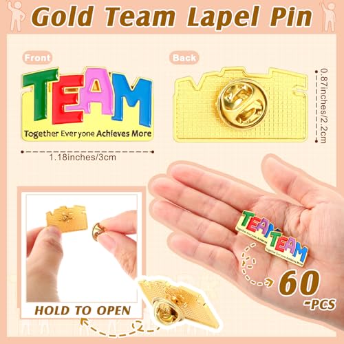 Image of Landical 60 Pcs Team Pins Employee Appreciation Gifts Bulk Thank You Cards