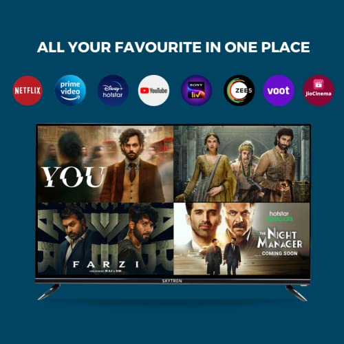 Image of Skytron 108 cm (43 Inch) Frameless 4K Ultra HD WebOS Smart Led TV (2022, Black) 30W Dolby Thunder Speaker Soundbar, Gaming Optimisation, Wall Mounted TV with Bluetooth (2 Way Playback) Briefcase Packaging