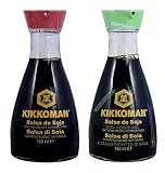 salsa de soja kikkoman 1 litro precio Salsa de soja Kikkoman, paquete de degustación de 2 (2 x 150 ml) Salsa de soja japonesa Kikkoman - Botella de diseño